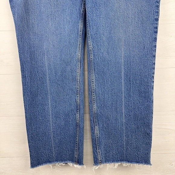 Abercrombie & Fitch The 90's Straight Ultra High Rise Jeans Blue Sz 37 / 24 Long - Picture 4 of 15